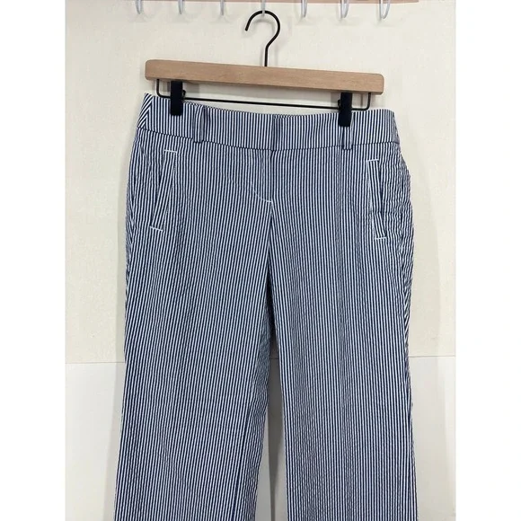 Loft Marissa Seer Sucker Pinstripe pants (size 0) - Picture 3 of 10